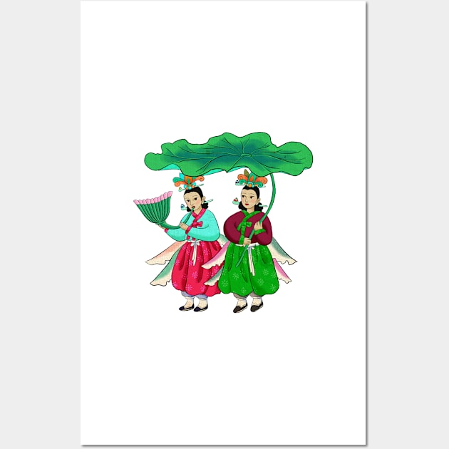 Minhwa: Taoist Fairy Sisters A-3 Type Wall Art by koreanfolkpaint